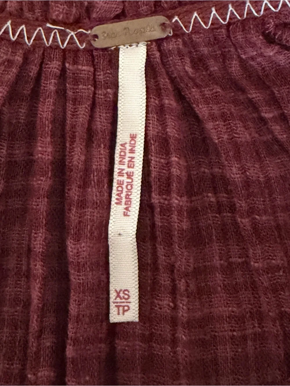 Free People Stargazer Tunic Mini Dress in a burgundy color - Size XS